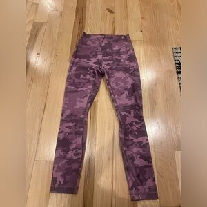 Lululemon Wunder Under Tight Size 4 Incognito Camo Pink Taupe